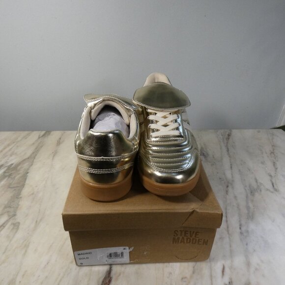NiB Steve Madden Womens Madrid Gold Metalic Sneaker 9 - Picture 8 of 16